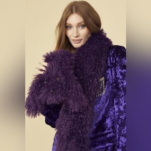 NWOT Jayley Mongolian Faux Fur Hound Chic Purple Scarf